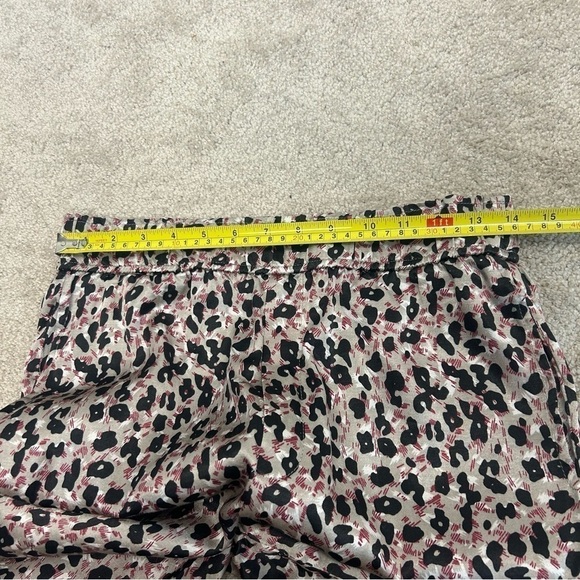 Zara Brown leopard cheetah animal print satin effect jogger pants M NWOT pockets - Picture 9 of 12
